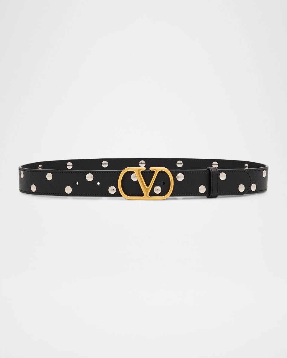 VLogo Signature Calfskin Leather Belt,